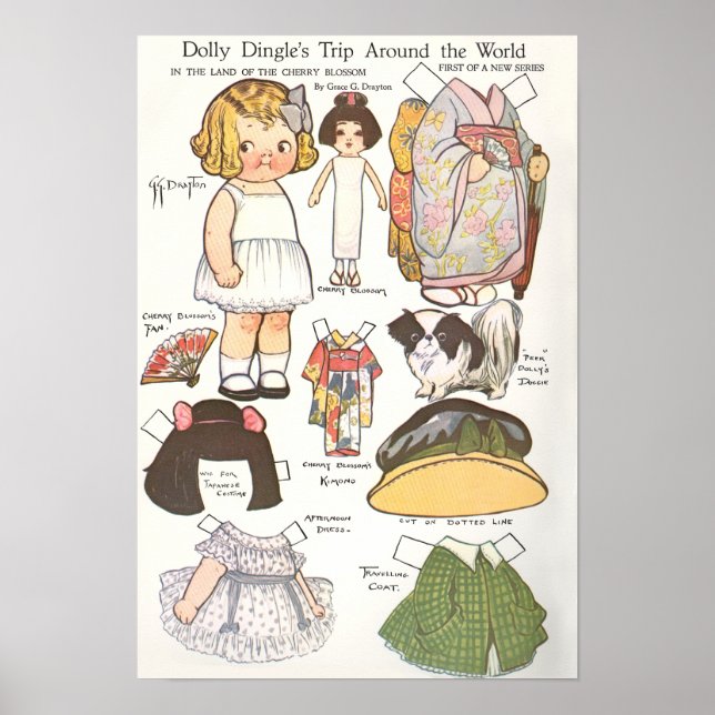 Vintagens Pappra docka Poster (Framsidan)