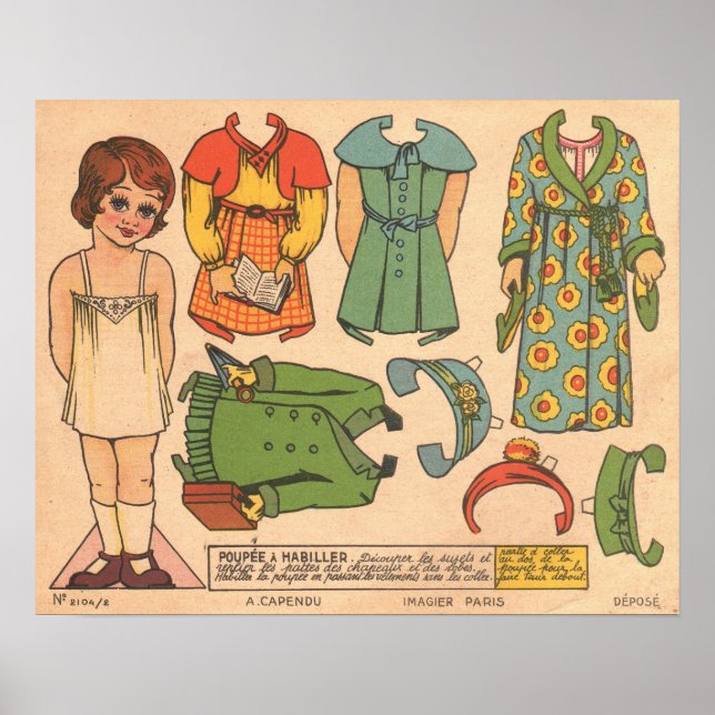 Vintagens Pappra docka Poster (Framsidan)