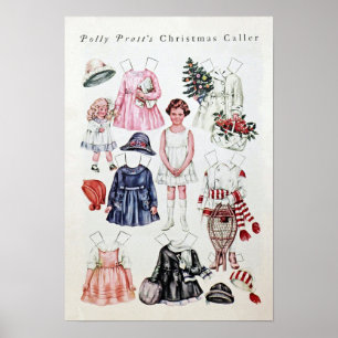 Vintagens Pappra docka Poster