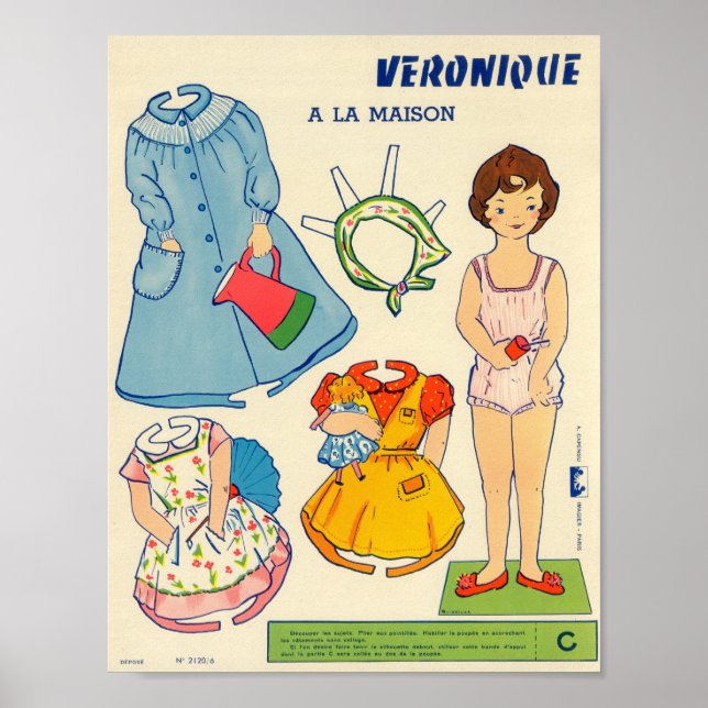 Vintagens Pappra docka Poster (Framsidan)