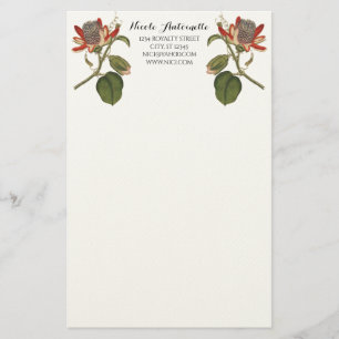 Vintagens passionsblomma brevpapper