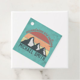 Vintagens pastellberg kallar monogram gåvor etiketter