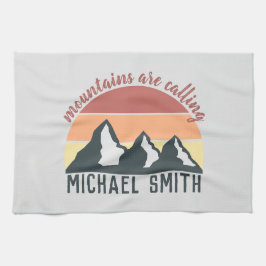 Vintagens pastellberg kallar monogram grått kökshandduk