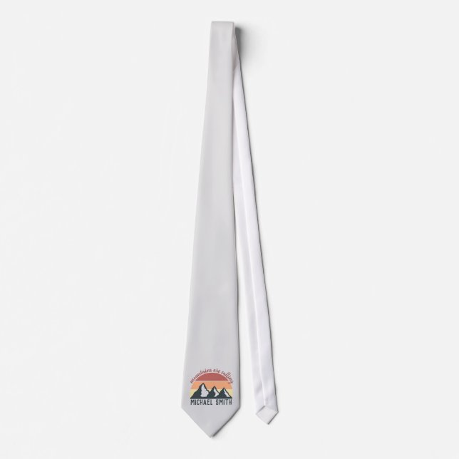 Vintagens pastellberg kallar monogram grått slips (Framsida)