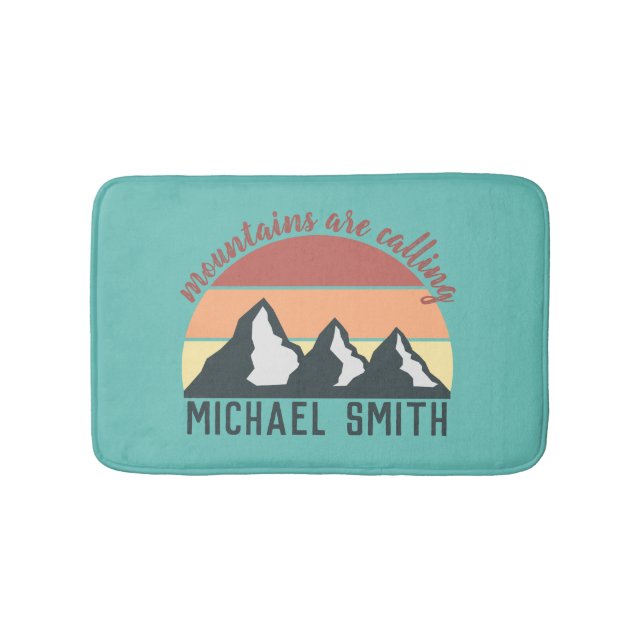 Vintagens pastellberg kallar monogram himlar badrumsmatta (Framsidan)