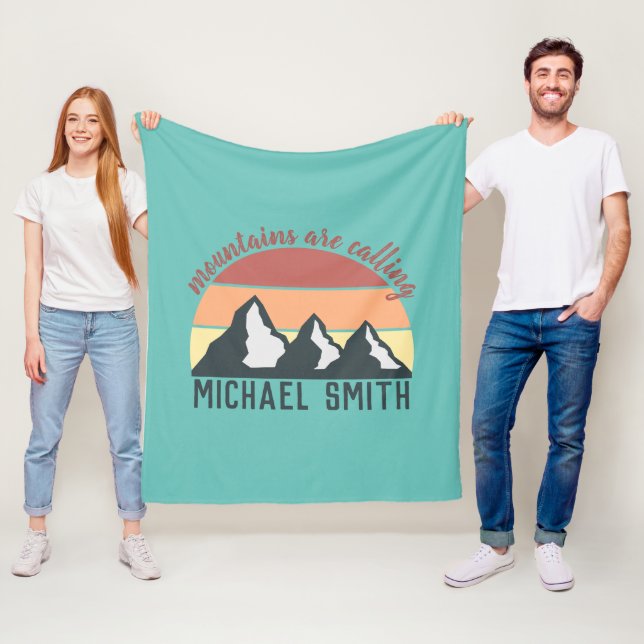 Vintagens pastellberg kallar monogram himlar fleecefilt (På plats)