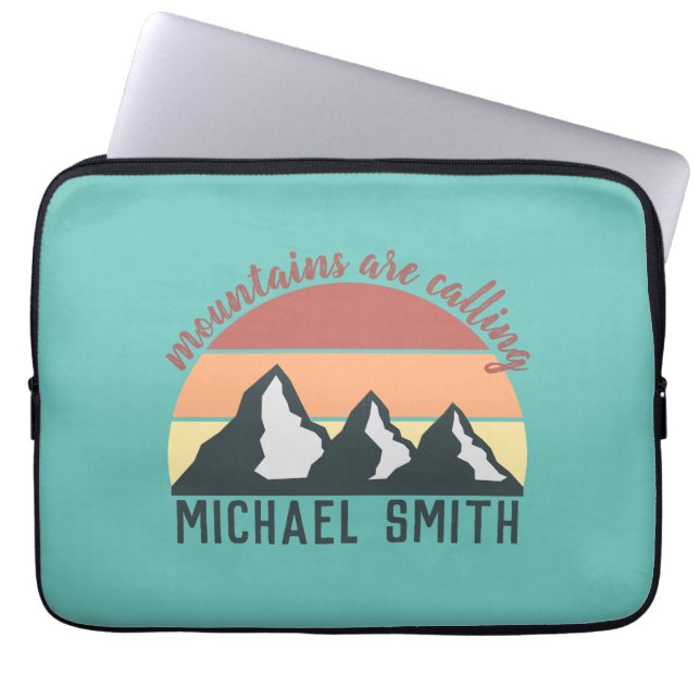 Vintagens pastellberg kallar monogram himlar laptop fodral (Framsidan)