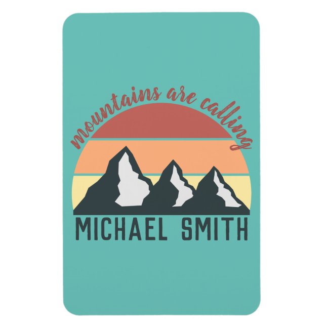 Vintagens pastellberg kallar monogram himlar magnet (Vertikal)