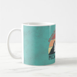 Vintagens pastellberg kallar monogram kaffemugg
