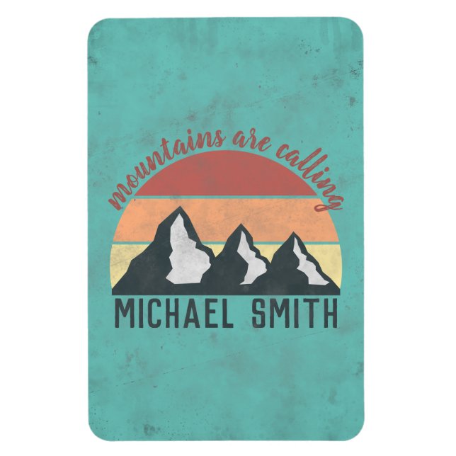 Vintagens pastellberg kallar monogram magnet (Vertikal)