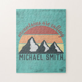 Vintagens pastellberg kallar monogram pussel