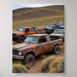 Vintagens Pickupa ledning Tävling Poster