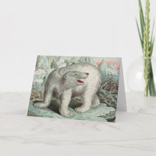 Vintagens polar på vinterillustration av isberg kort