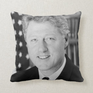 Vintagens president Bill Clinton Porträtt Kudde