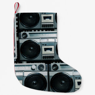 Vintagens radiobombox liten julstrumpa