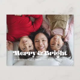 Vintagens reflektor Merry och Bright Julbild Vykort