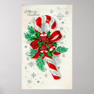 Vintagens reflexer candy cane-jul poster