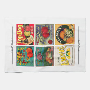Vintagens reklamskylt land kökshandduk