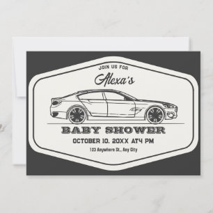 Vintagens retro-babydusch inbjudningar