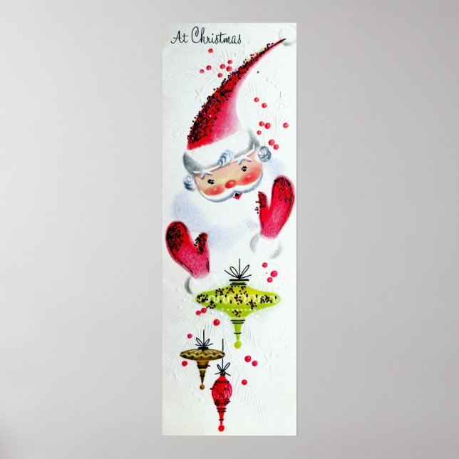 Vintagens retro jultomte-Helgdag poster (Framsidan)