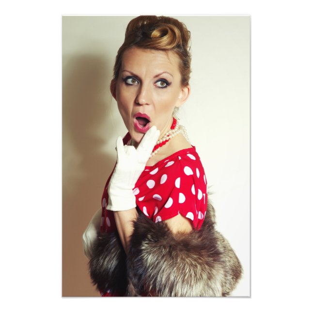 Vintagens retrokvinna fototryck (Framsidan)