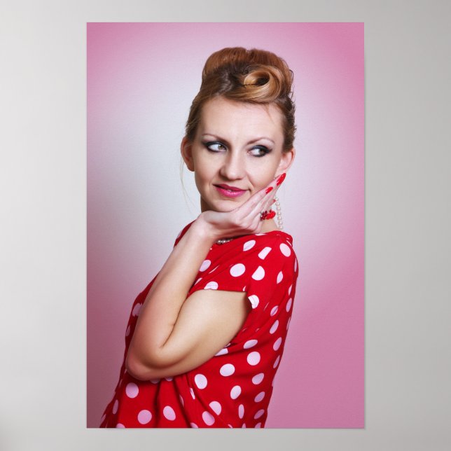 Vintagens retrokvinna poster (Framsidan)