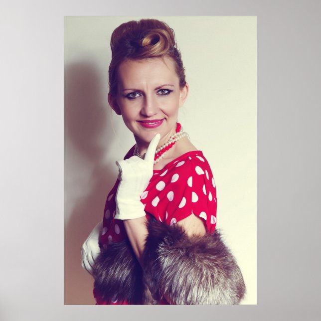 Vintagens retrokvinna poster (Framsidan)