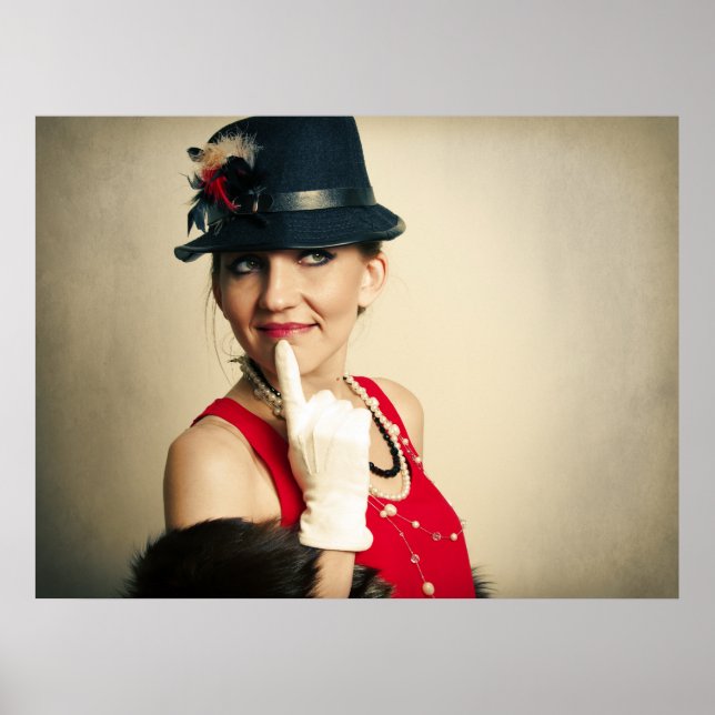 Vintagens retrokvinna poster (Framsidan)