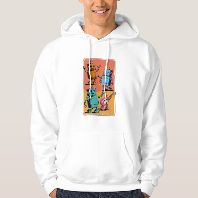 Vintagens robotar hoodie (Framsida)