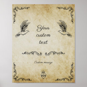 Vintagens romantiska bröllop-tecken poster