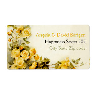 Vintagens romantiska målning av ro bröllop fraktsedel