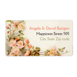 Vintagens romantiska målning av ro bröllop fraktsedel