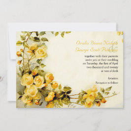 Vintagens romantiska målning av ro bröllop inbjudningar