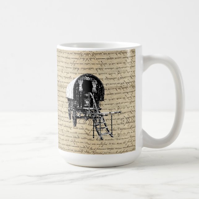 Vintagens romergipsvagn kaffemugg (Höger)