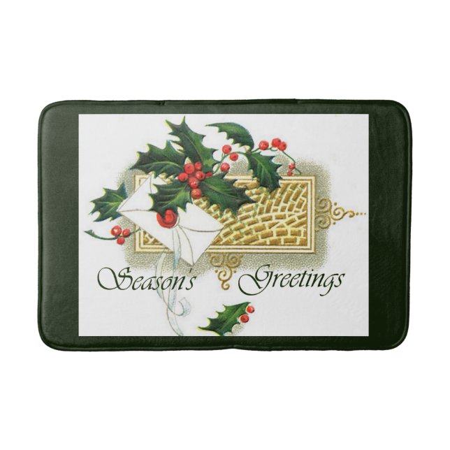 Vintagens Säsonhälsningar jul Badrumsmatta (Framsidan)