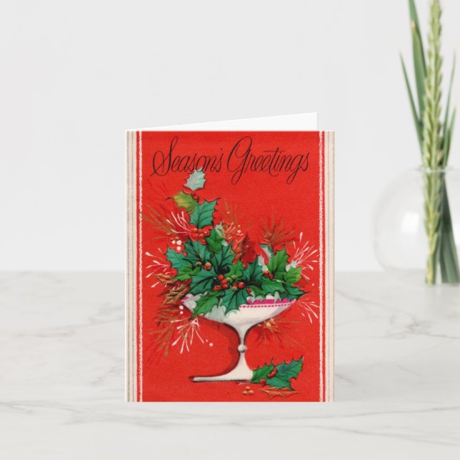 Vintagens Säsonhälsningar jul Kort (Framsida)