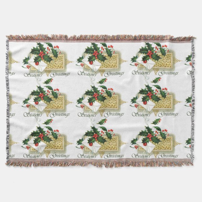 Vintagens Säsonhälsningar jul Mysfilt (Framsidan)