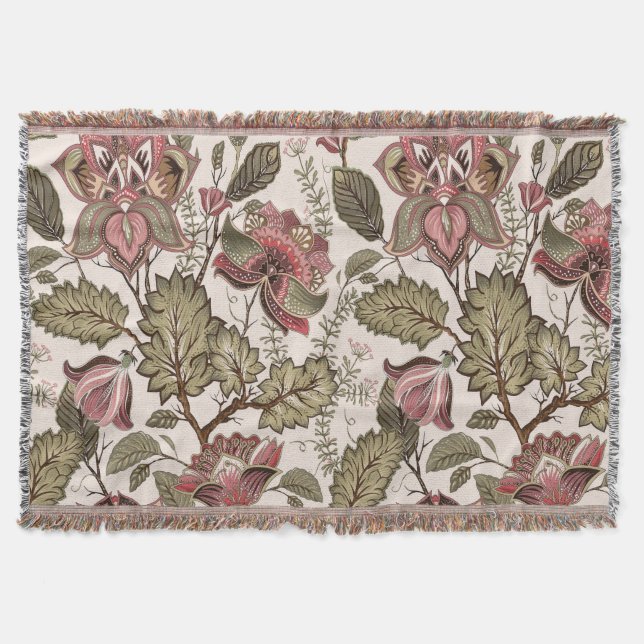 Vintagens segrande dammande blommönster av rosa filt (Framsidan)