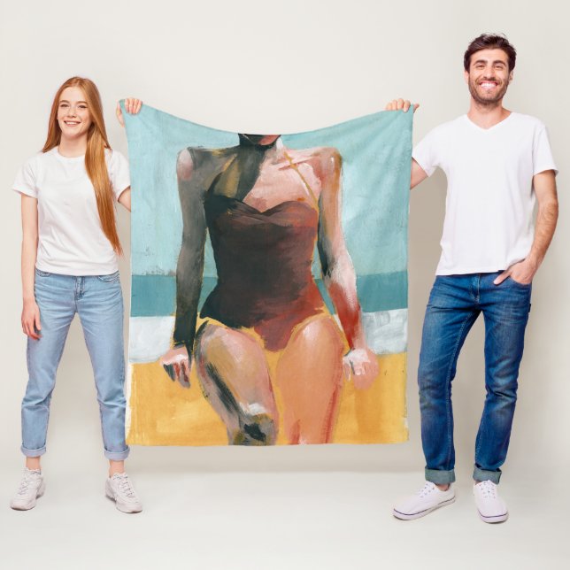 Vintagens Simma - Röda baddräkt Fleecefilt (På plats)