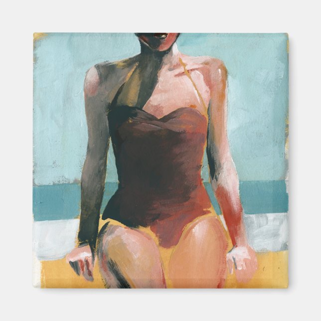 Vintagens Simma - Röda baddräkt Magnet (Framsidan)