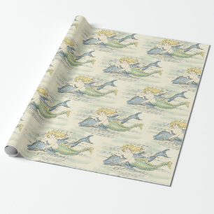 Vintagens Sjöjungfru och Dolphin Nautical Craft el Presentpapper