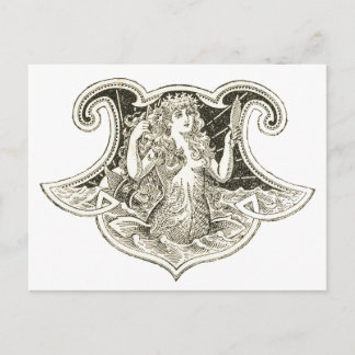 Vintagens Sjöjungfru Vykort