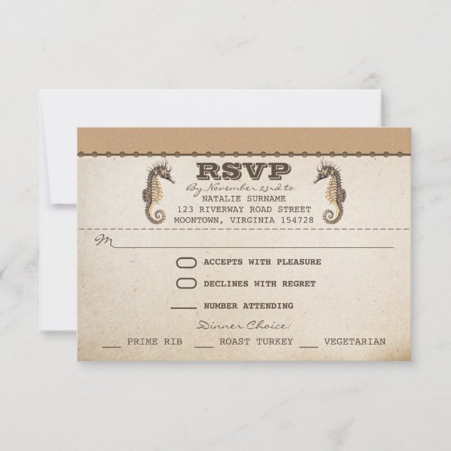 vintagens sjömän unika bröllop OSA biljett (Framsida)