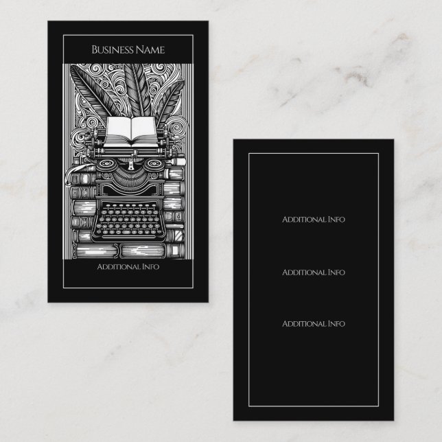 Vintagens skrivartema 3 visitkort (Fram/baksida)