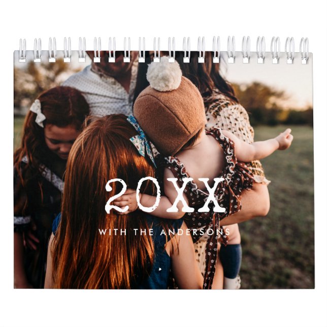 Vintagens skrivmaskin-skriptfamiljefoto 2026 kalender (Omslag)