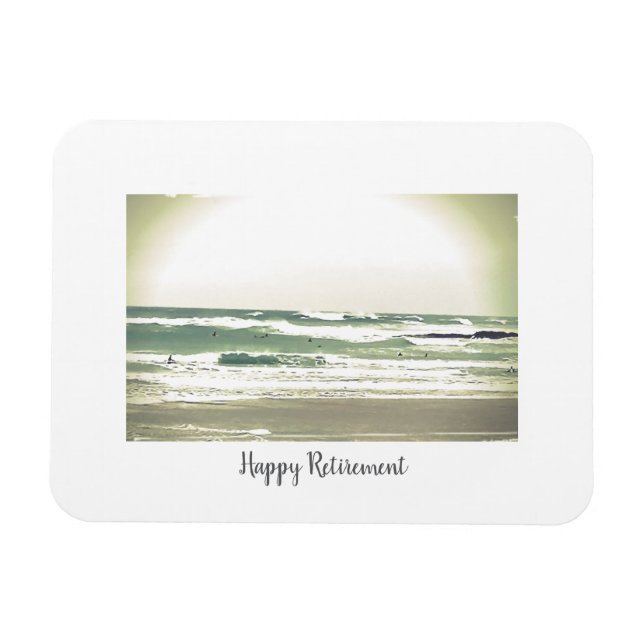 Vintagens stiliserade surffoto pension magnet (Horisontell)