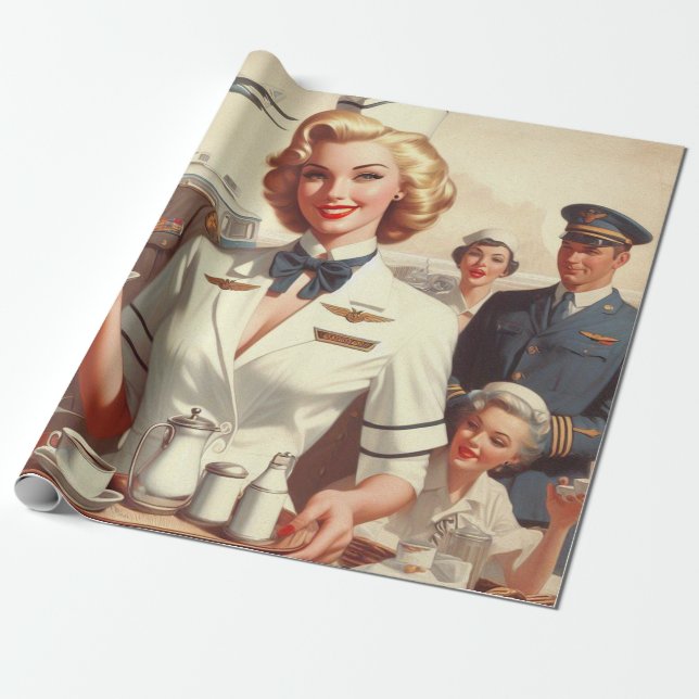 Vintagens stötinrättning presentpapper (Utrullad)