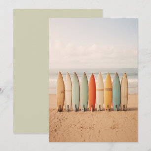 Vintagens surfboard på bålen inbjudningar