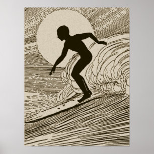 Vintagens surfkonst poster