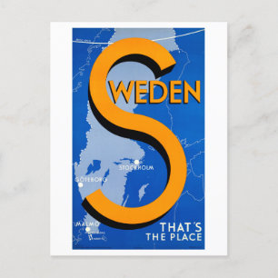 Vintagens Sverige "Det är Ställe" resesposter Vykort